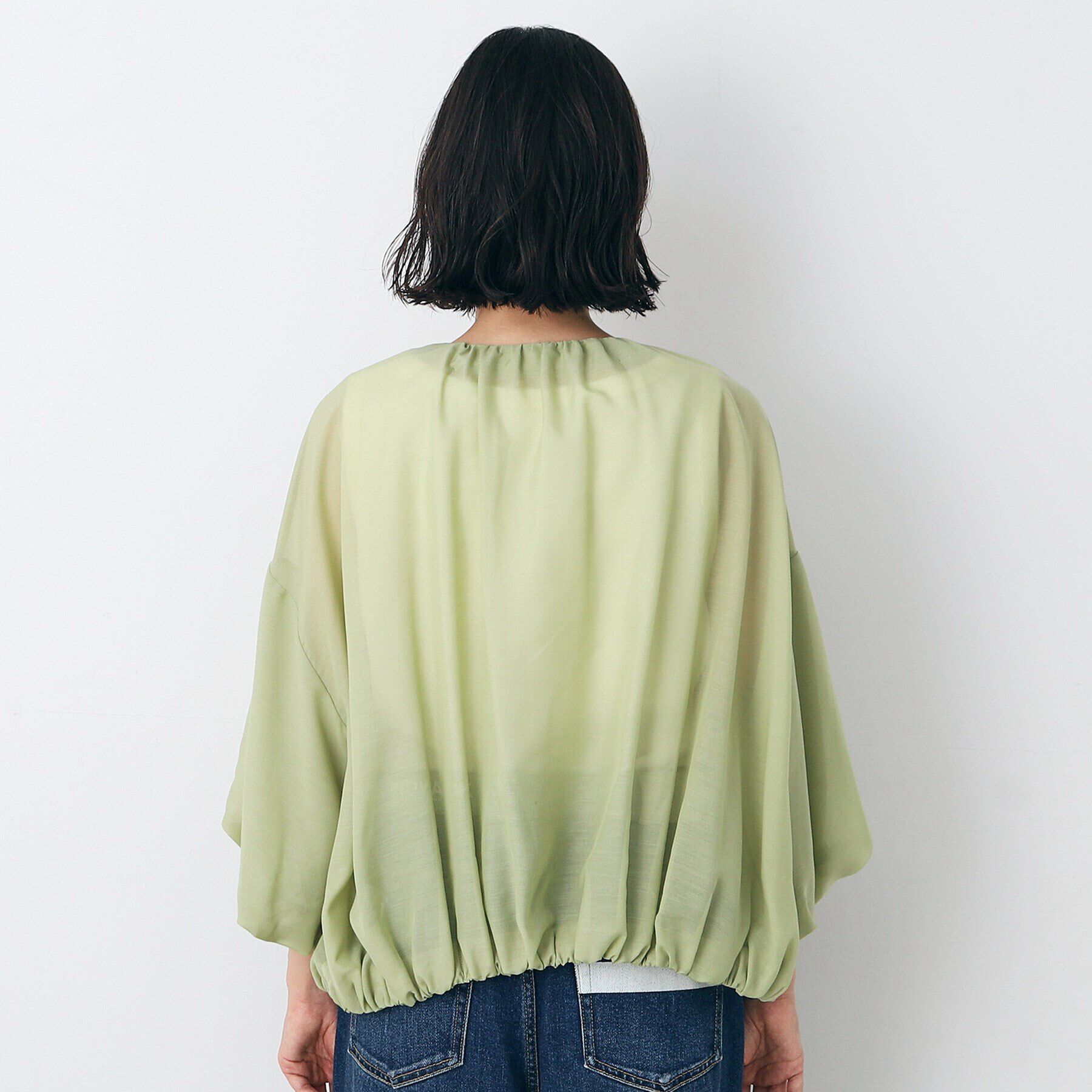 Dessin「【洗える】バルーンスリーブファブリックカーデ」|カーディガン|