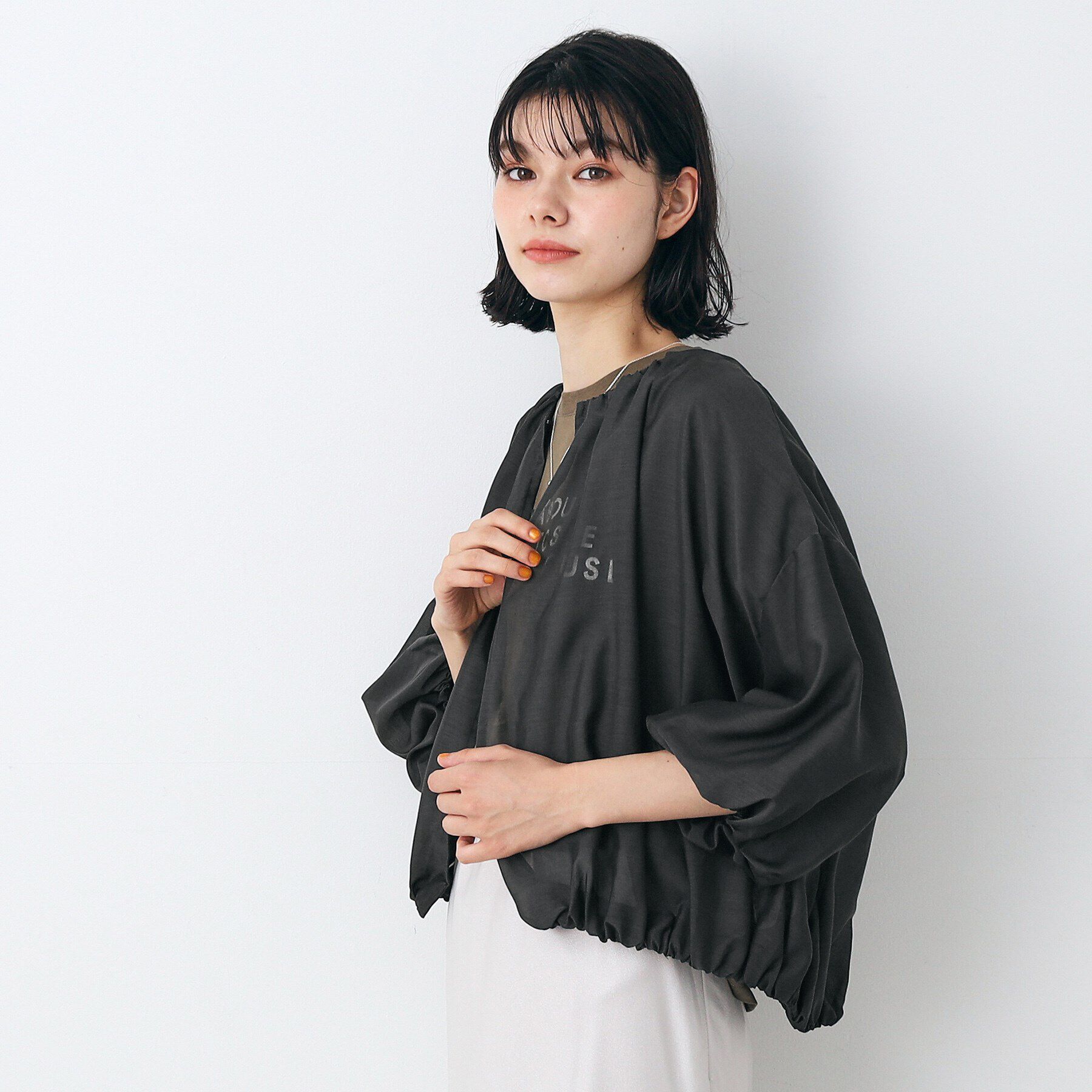 Dessin「【洗える】バルーンスリーブファブリックカーデ」|カーディガン|