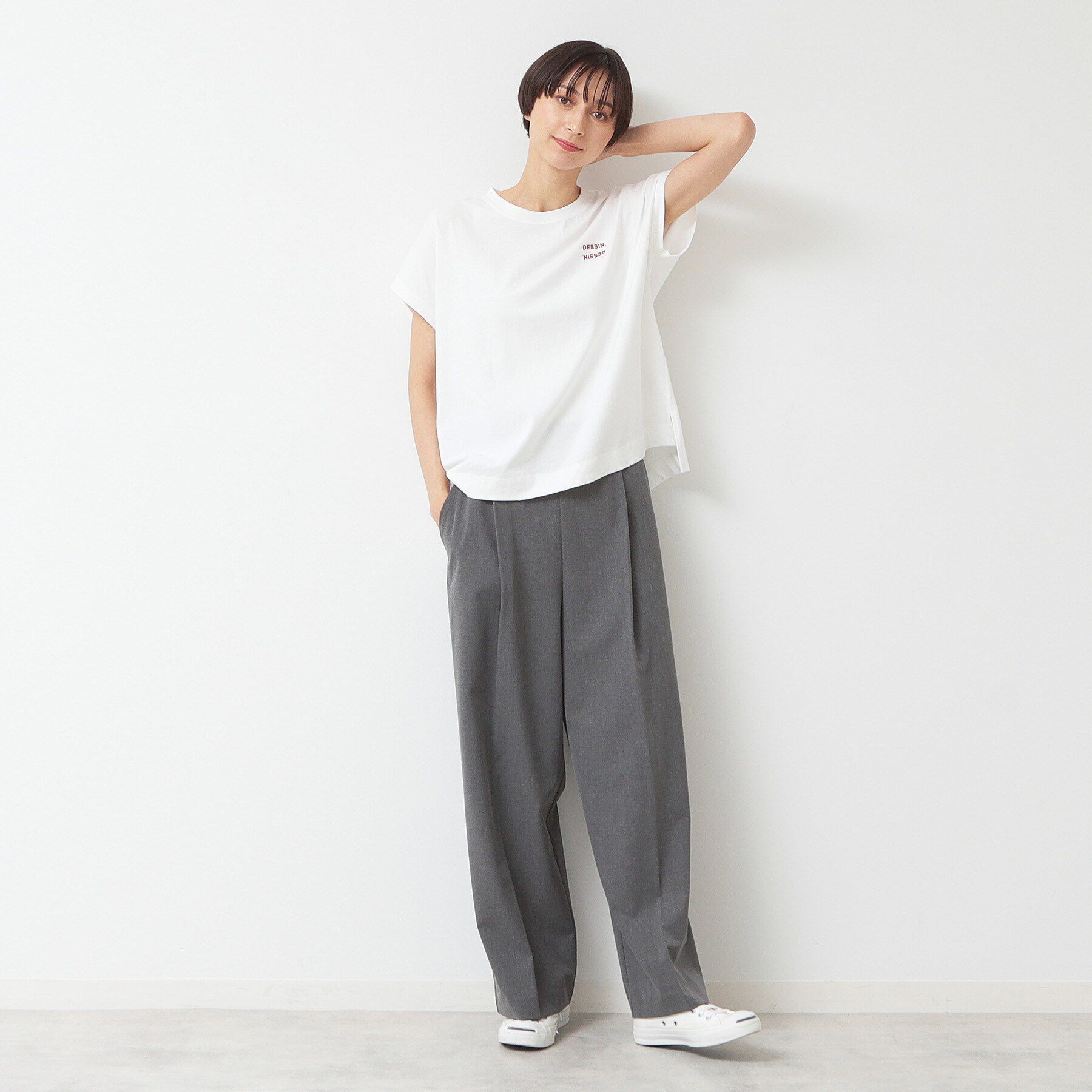 Dessin「フロッキープリントポイントロゴTシャツ（XS～L）」|Tシャツ・カットソー|