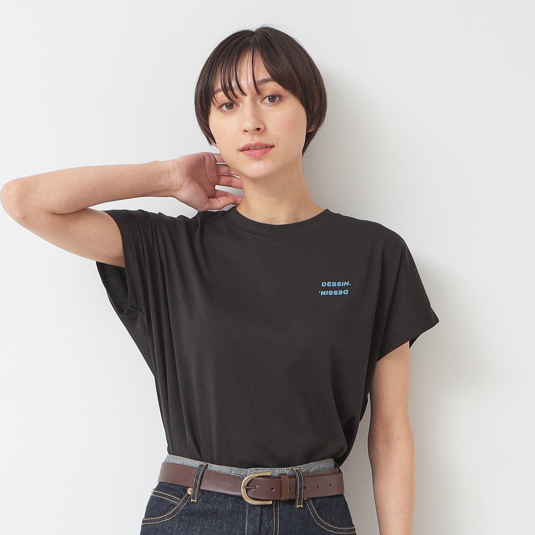 Dessin「フロッキープリントポイントロゴTシャツ（XS～L）」|Tシャツ・カットソー|