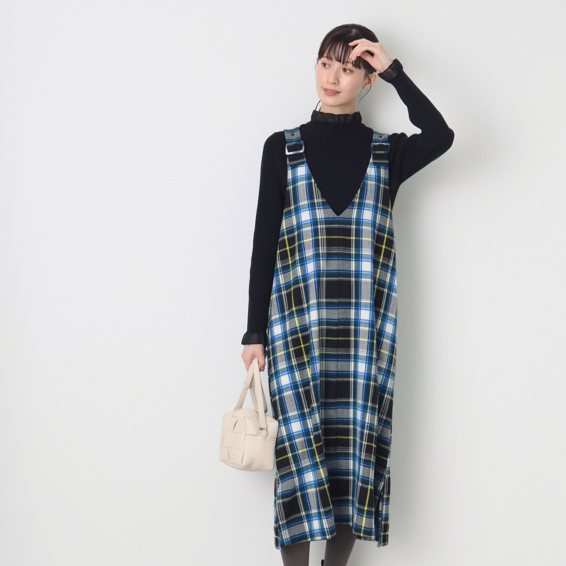 Dessin「【洗える】チェック柄ジャンパースカート」|ワンピース|
