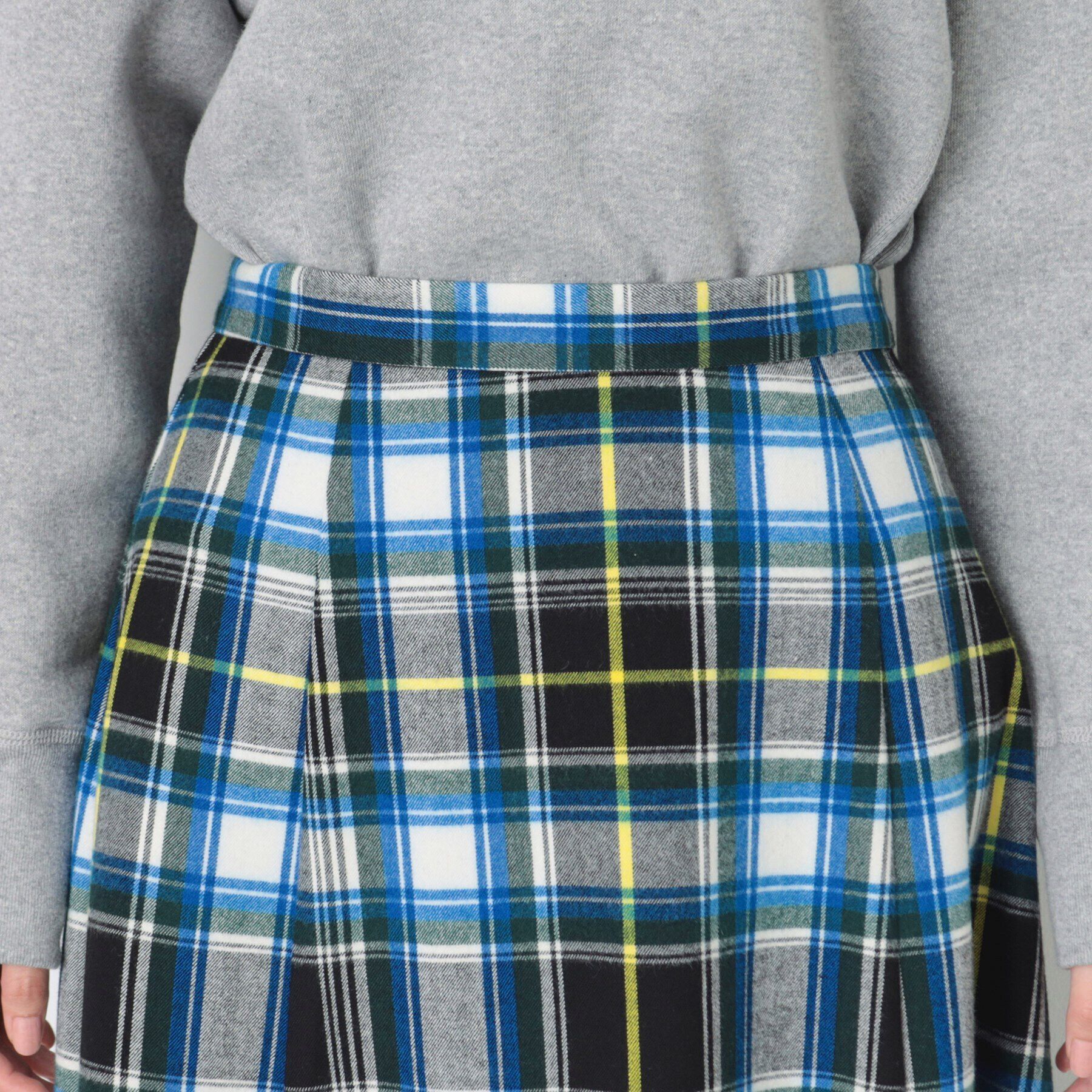 Dessin「【洗える】起毛チェック柄切替フレアースカート（XS～L）」|スカート|