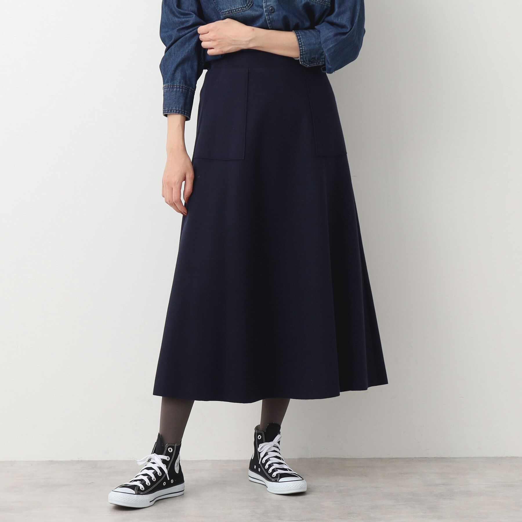 Dessin「【7色展開・後ろゴム】フレアメルトンスカート（XS～L）」|スカート|