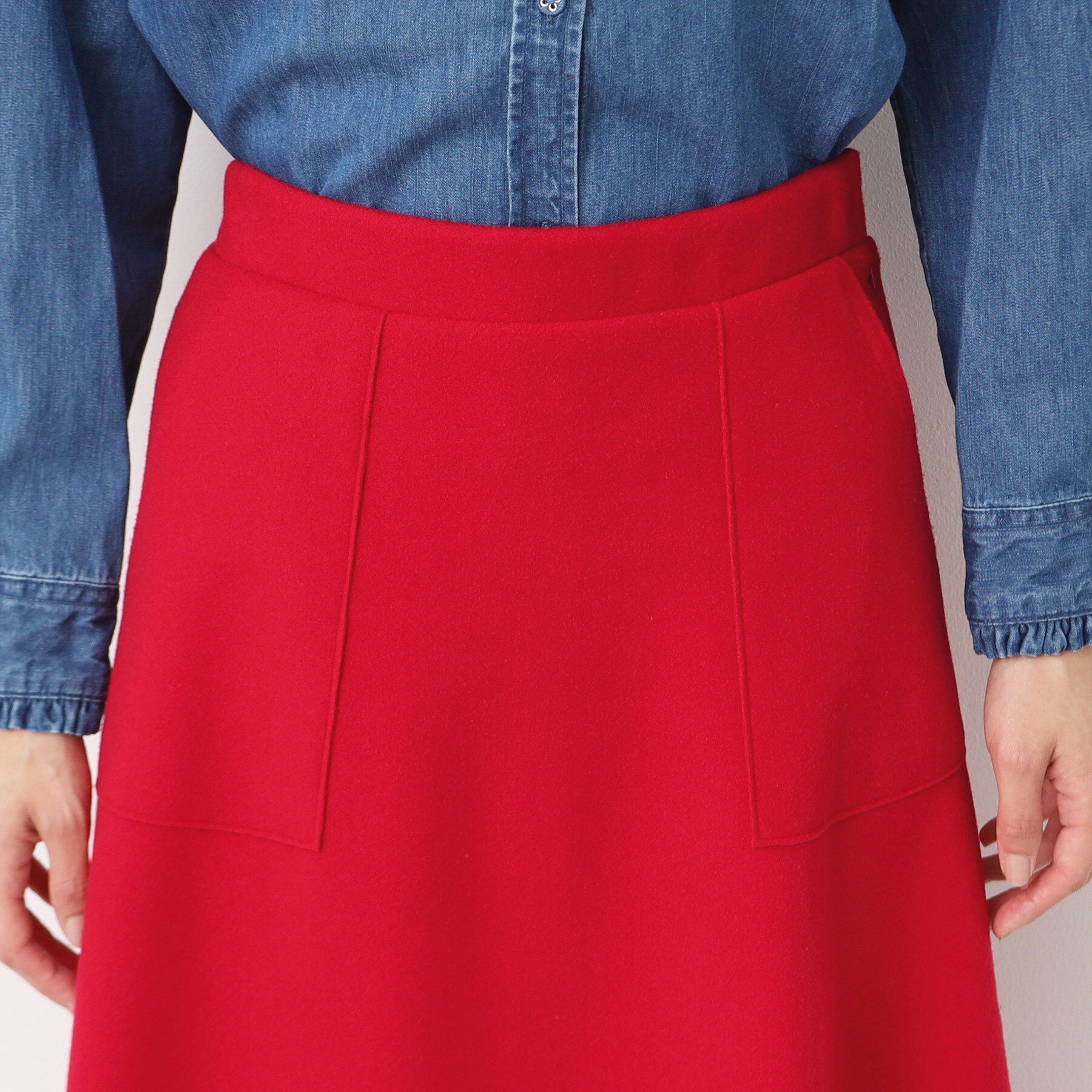 Dessin「【7色展開・後ろゴム】フレアメルトンスカート（XS～L）」|スカート|