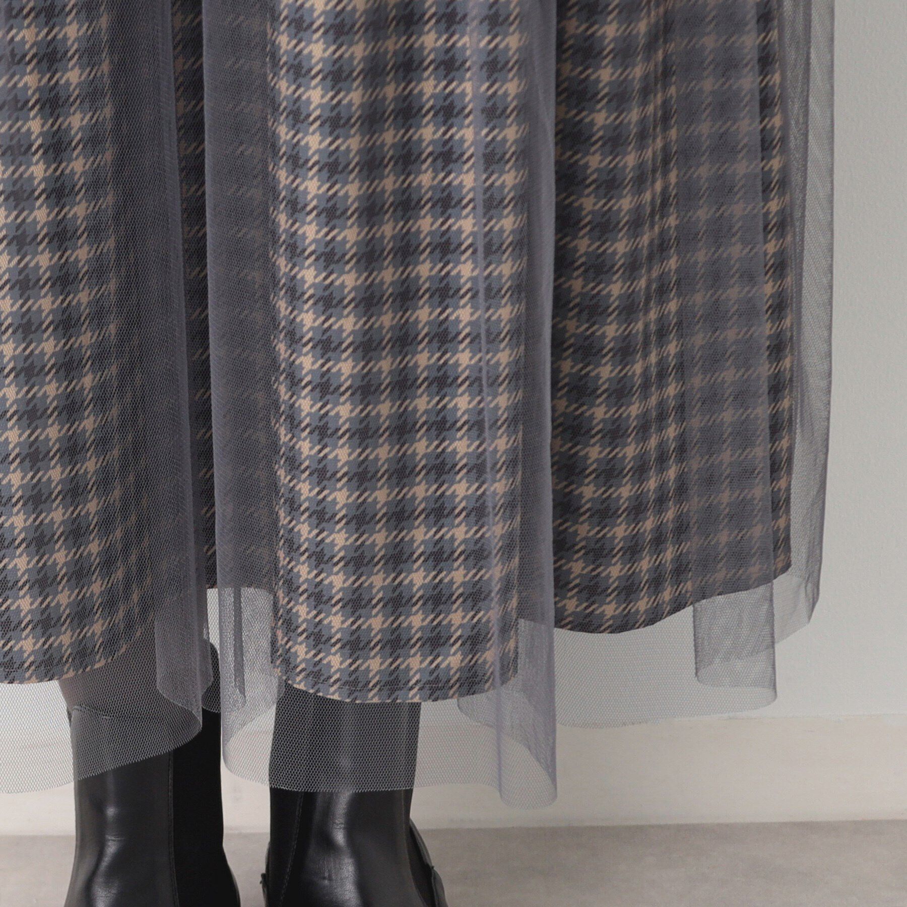 Dessin「【洗える】チュールスカート付ニットワンピース」|ワンピース|