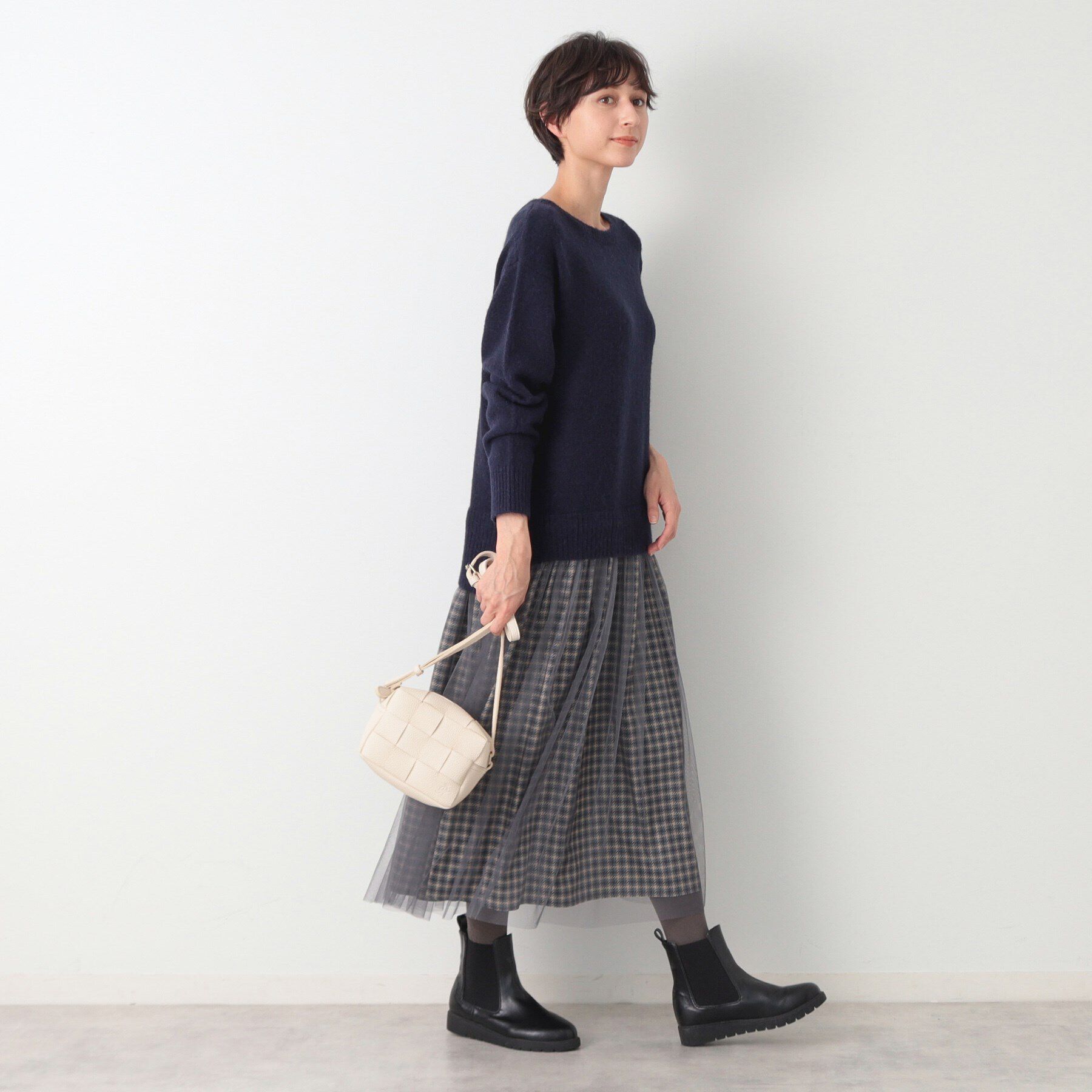 Dessin「【洗える】チュールスカート付ニットワンピース」|ワンピース|