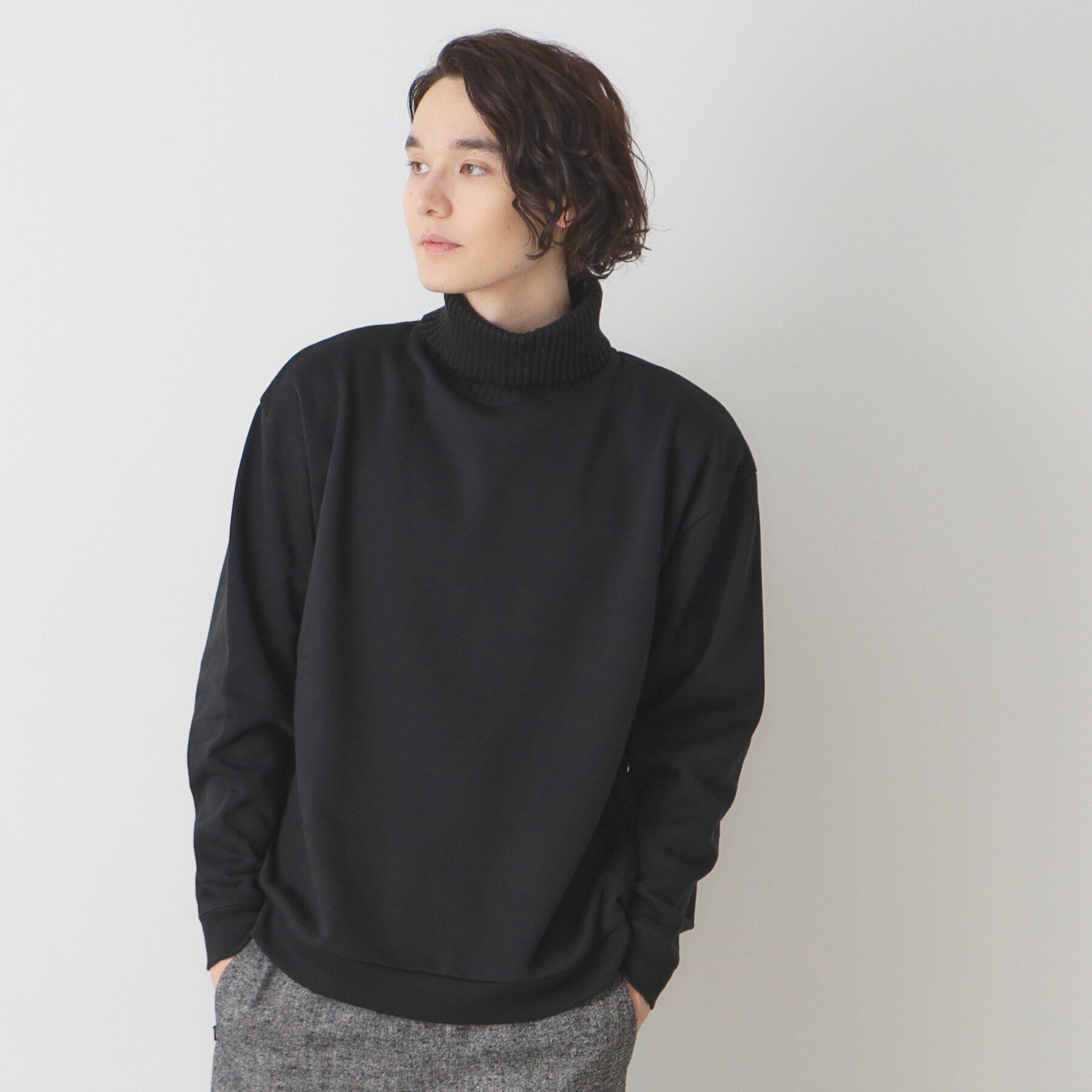 Dessin「ニットタートル切替ジャージ」|パーカー|