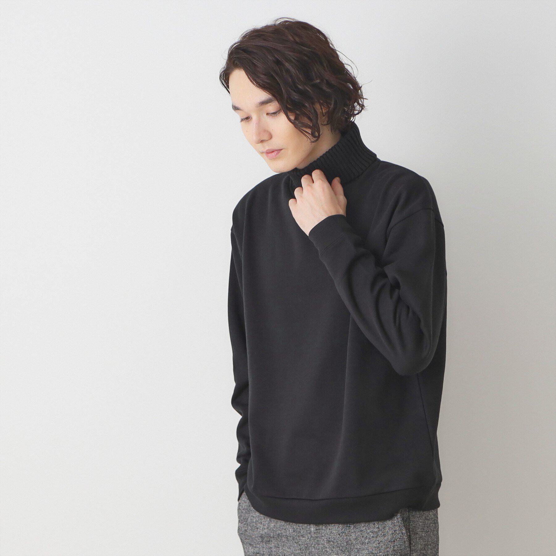 Dessin「ニットタートル切替ジャージ」|パーカー|