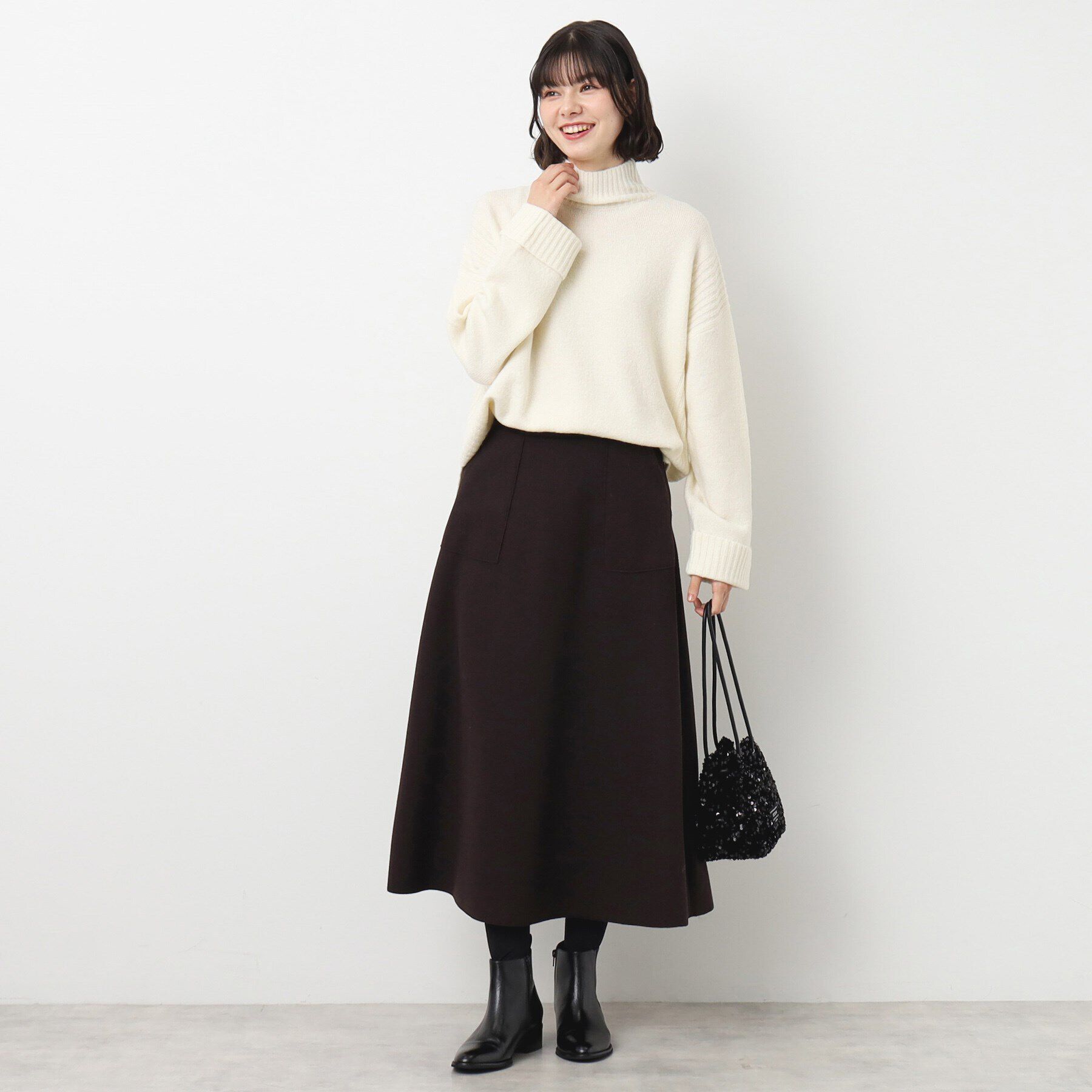 Dessin「【洗える】フェアリーハイネックニット（XS～L）」|ニット・セーター|