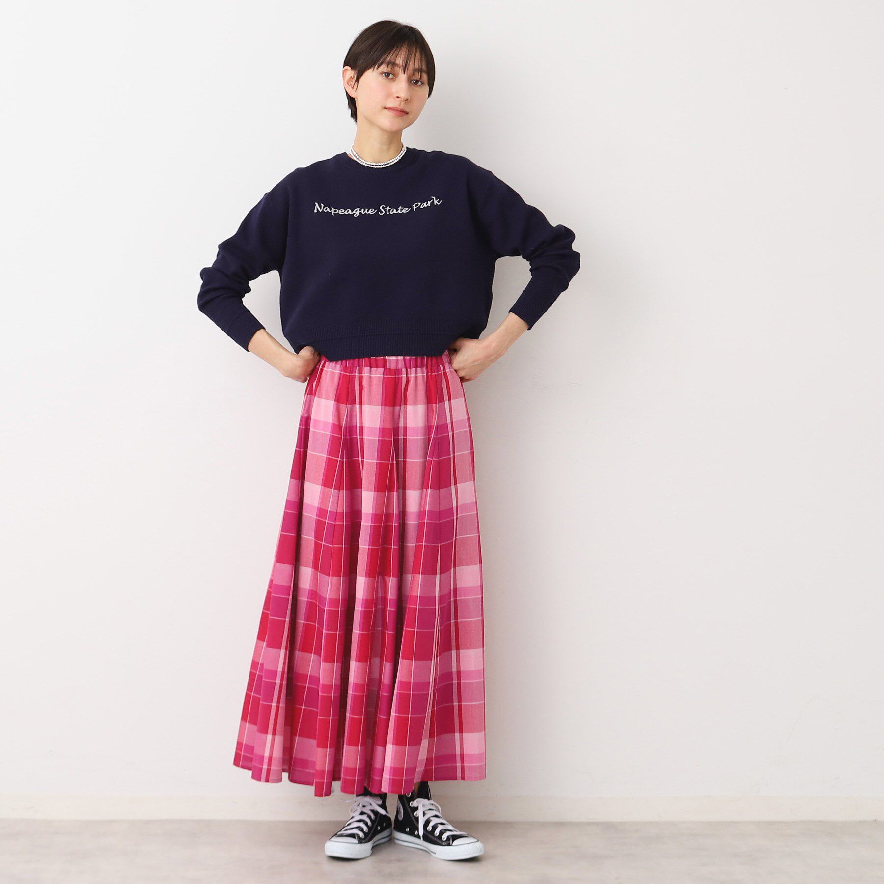 Dessin「【ウエストゴム・4サイズ展開】映えチェック柄スカート（XS～L）」|スカート|