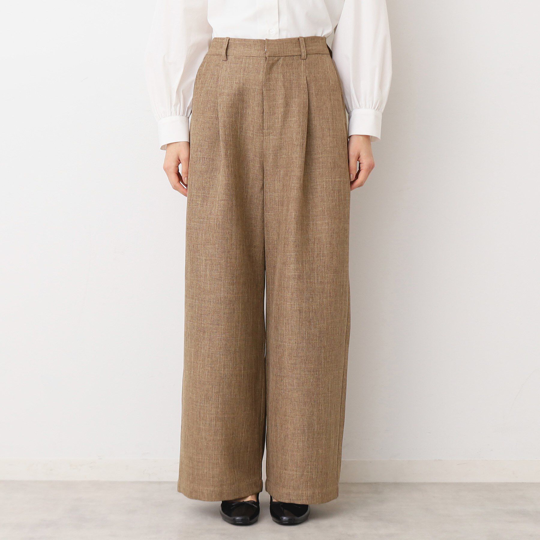 Dessin「【後ろゴム・洗える・セットアップ可能】タック入りワイドパンツ（S～L）」|その他|