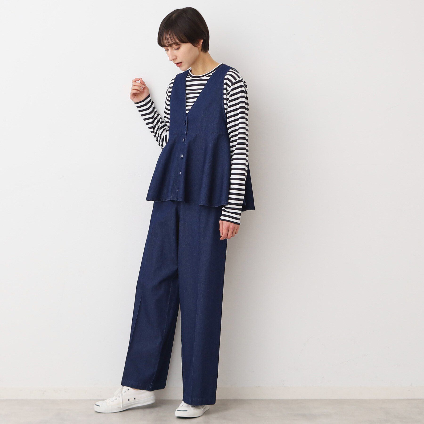 Dessin「【洗える】デニムペプラムベスト」|ベスト・ジレ|