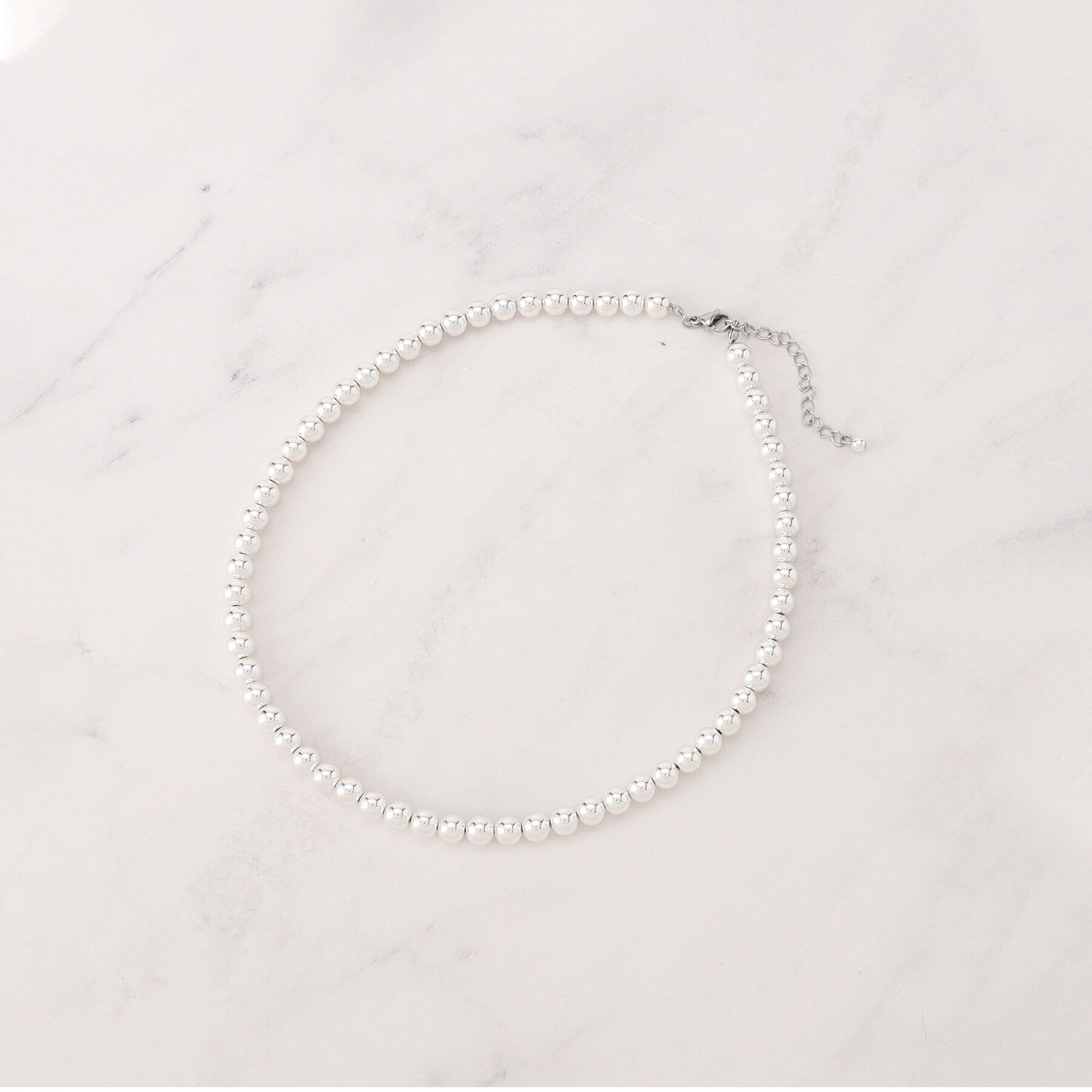 Dessin「シルバーボールチェーンショートネックレス」|ネックレス|