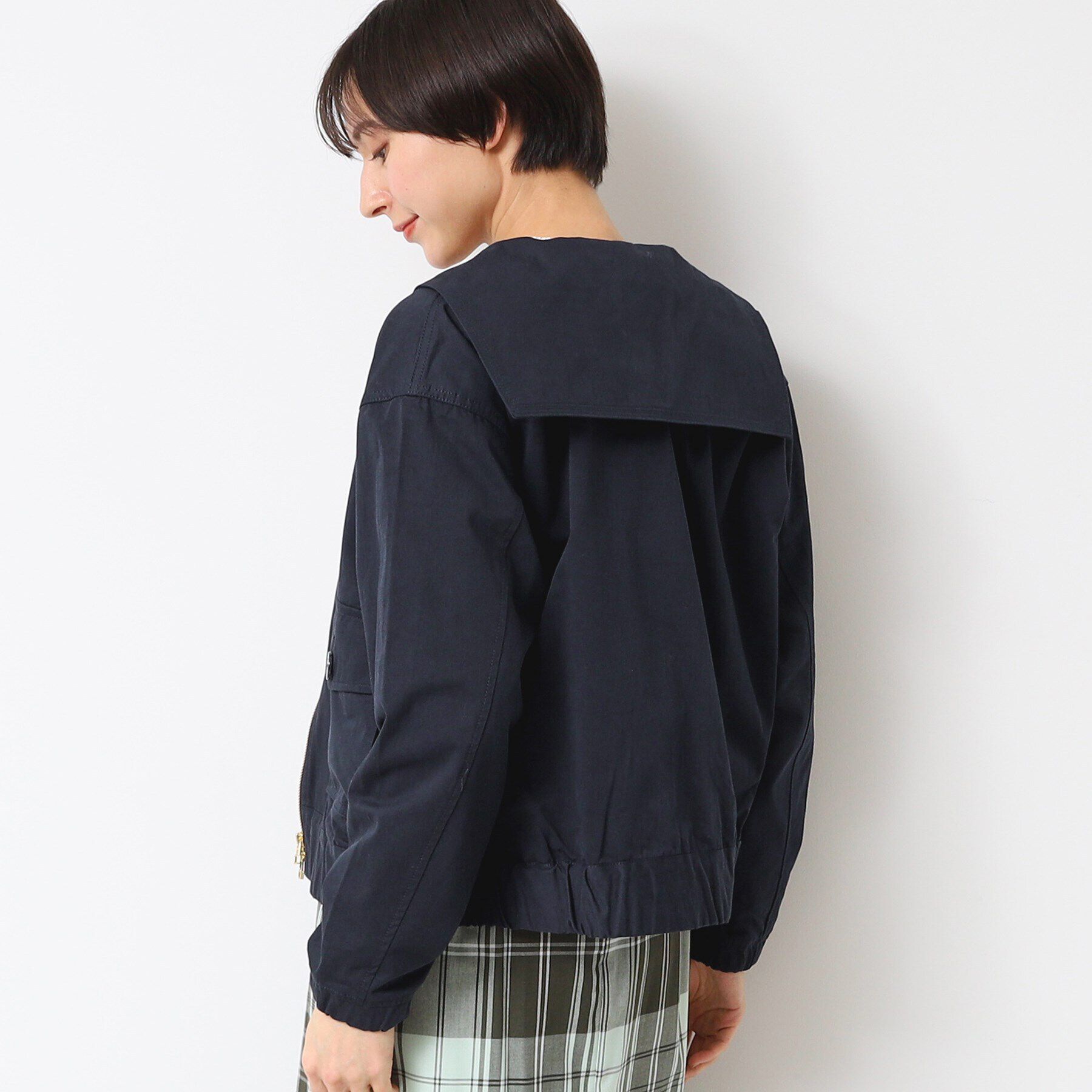 Dessin「【洗える】セーラーカラージップジャケット」|ブルゾン・スタジャン|