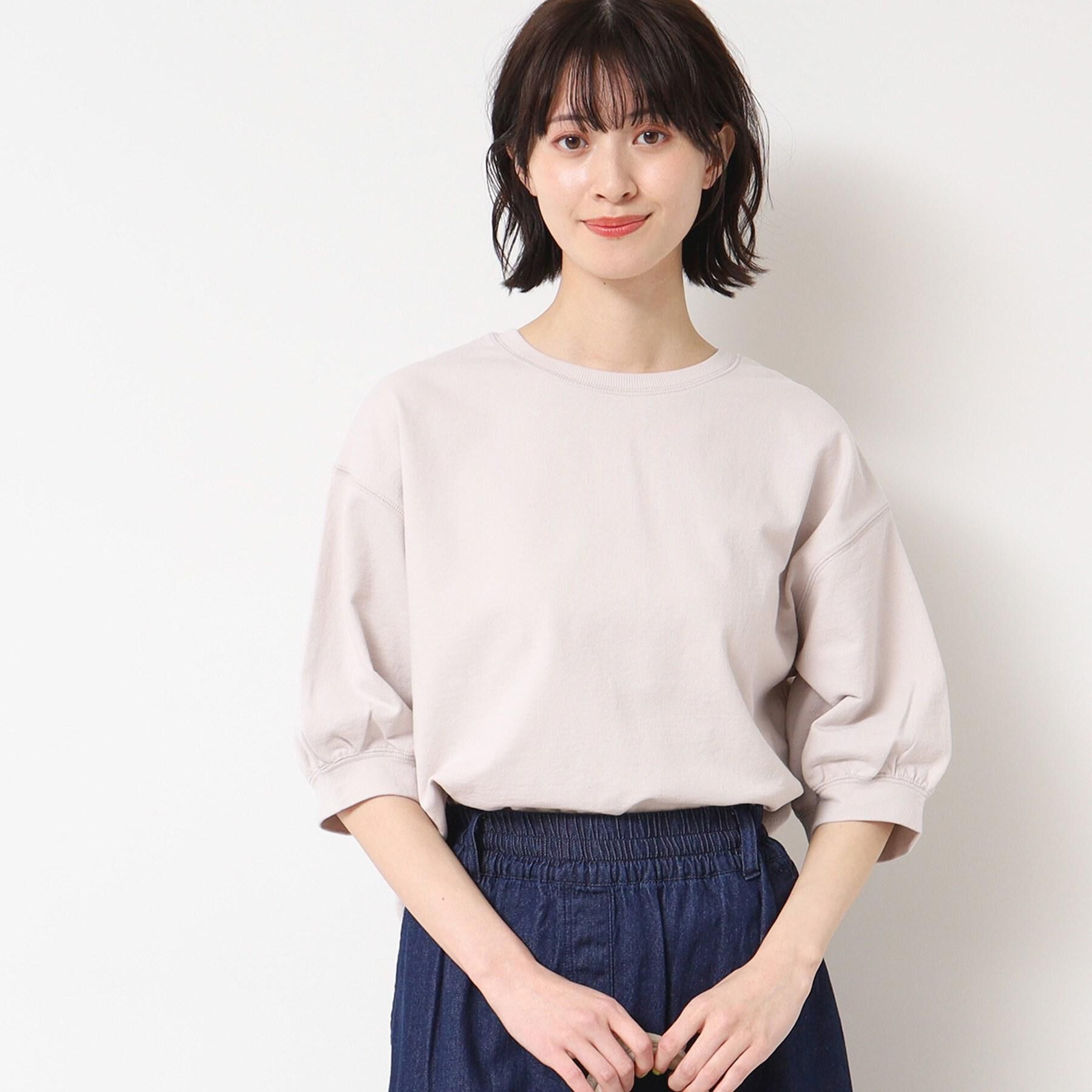 Dessin「【360度可愛い・洗える】バックヘンリーカットソー（5分袖/XS～L）」|Tシャツ・カットソー|