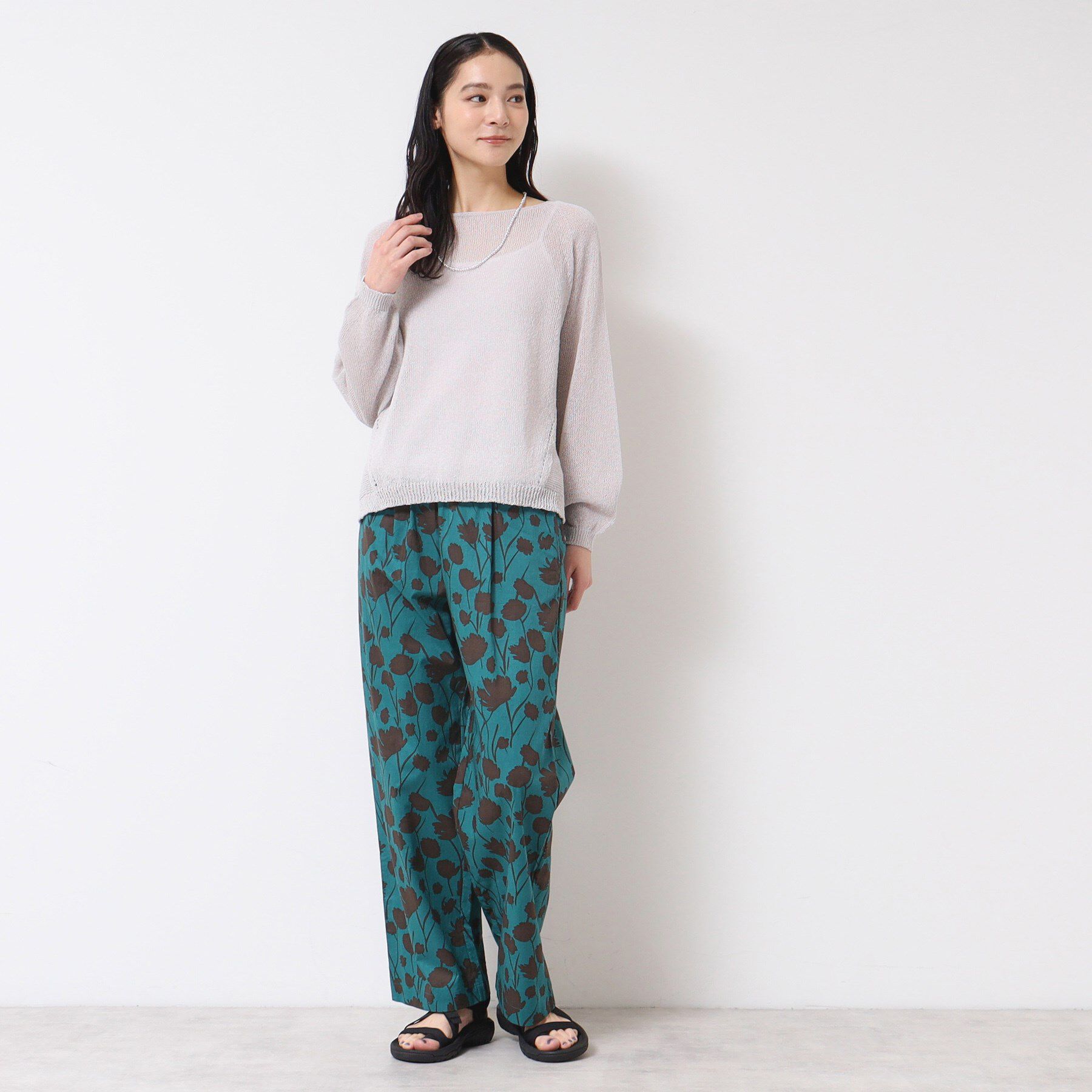 Dessin「【ウエストゴム・洗える】フラワープリントパンツ」|その他|