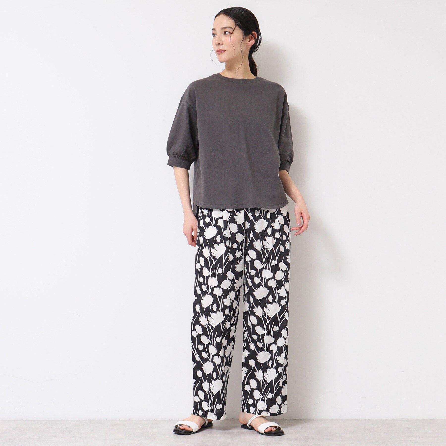 Dessin「【ウエストゴム・洗える】フラワープリントパンツ」|その他|