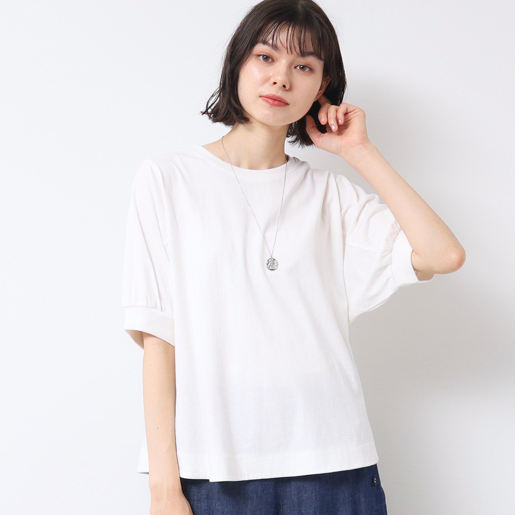 Dessin「【洗える】パフスリーブカットソー（XS～L）」|Tシャツ・カットソー|