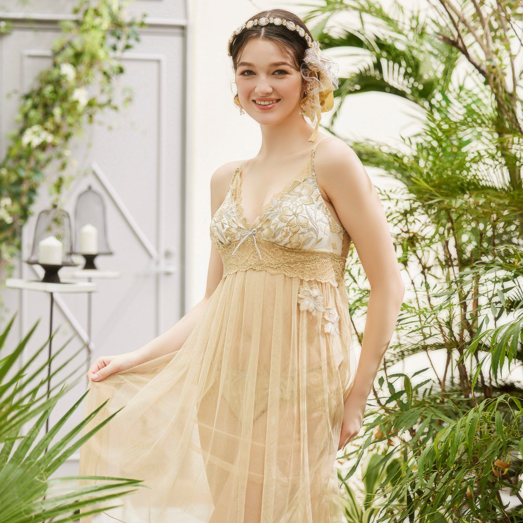 Risa Magli「ケリー カップ付マキシワンピース」|インナー|