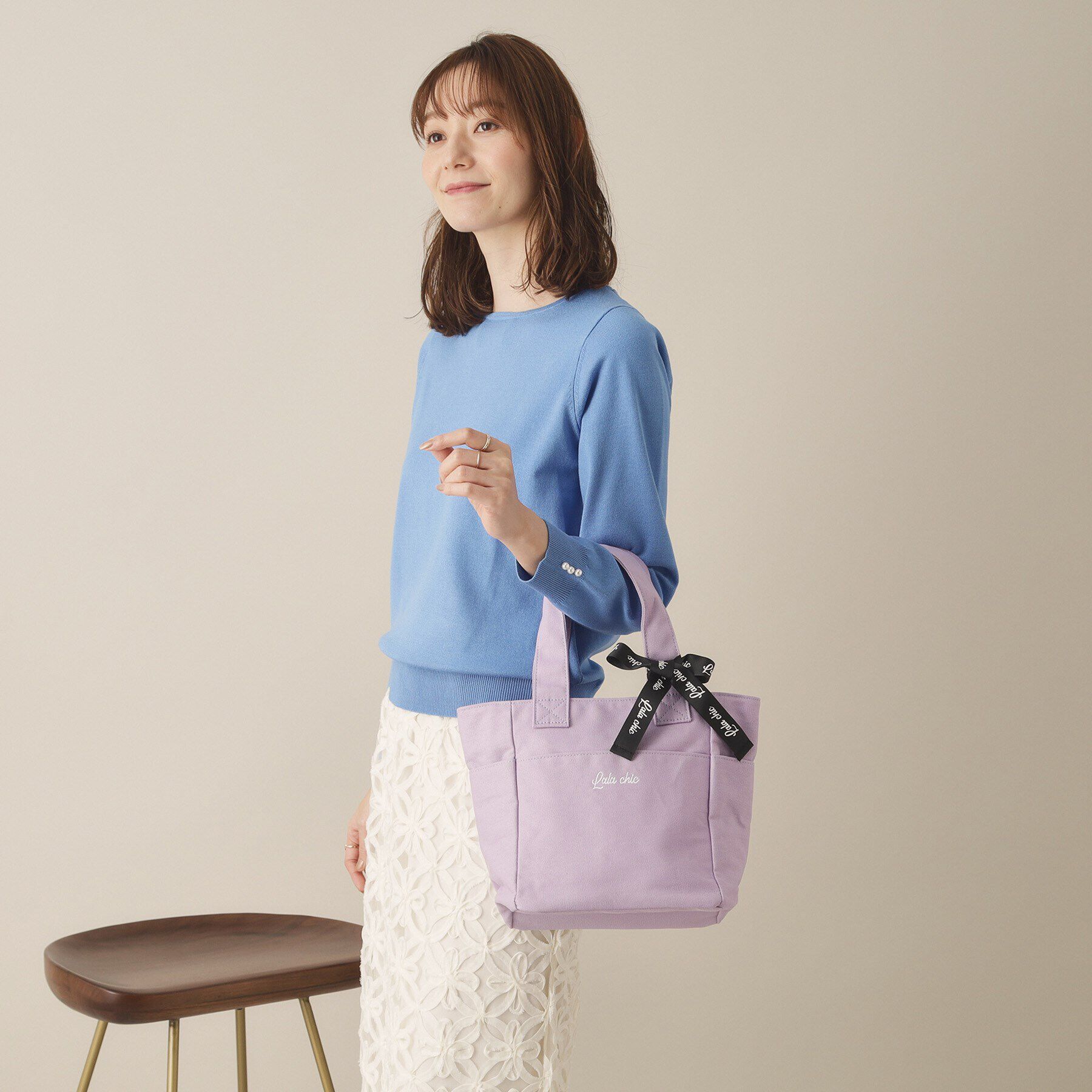 ITS&rsquo;DEMO「【7ポケット／推し活】クリアポケット付カラフルトート」|ハンドバッグ|