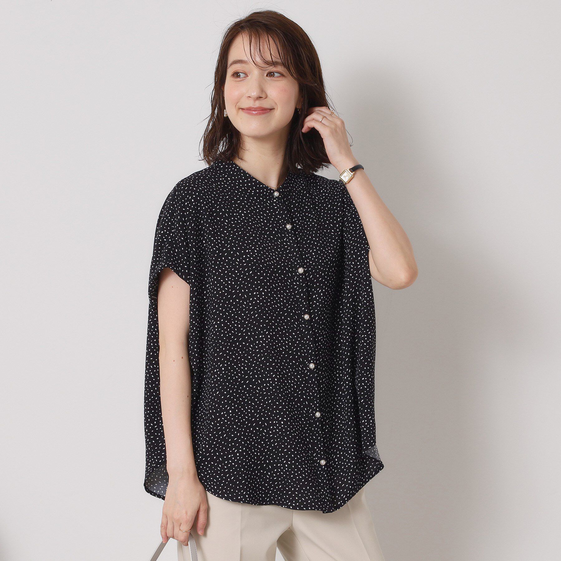 ITS&rsquo;DEMO「【接触冷感／手洗い可】ショルダータックブラウス」|シャツ・ブラウス|