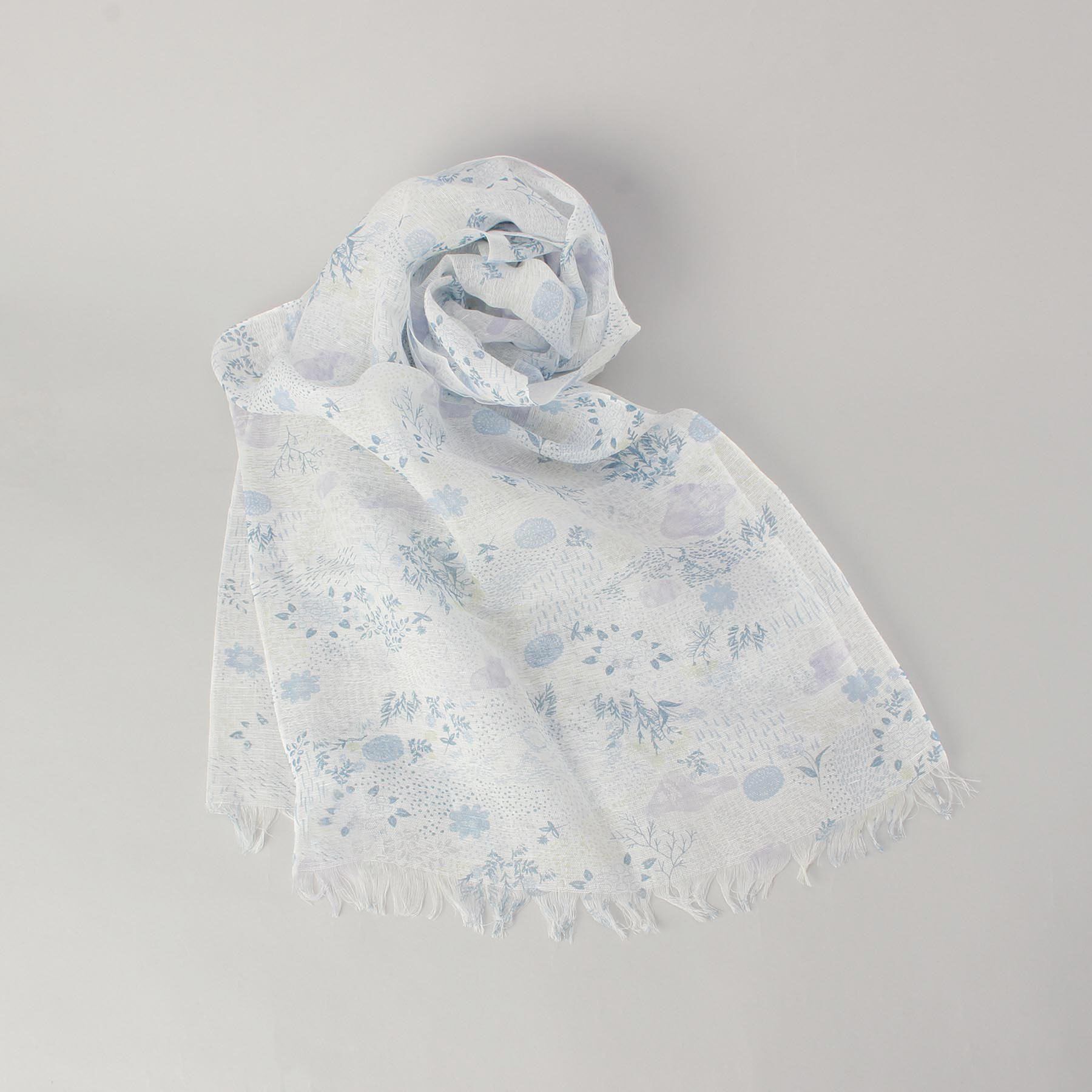 212 KITCHEN STORE「チクチクしない麻ストールフラワーガーデン BL ＜絹屋＞」|ストール|その他