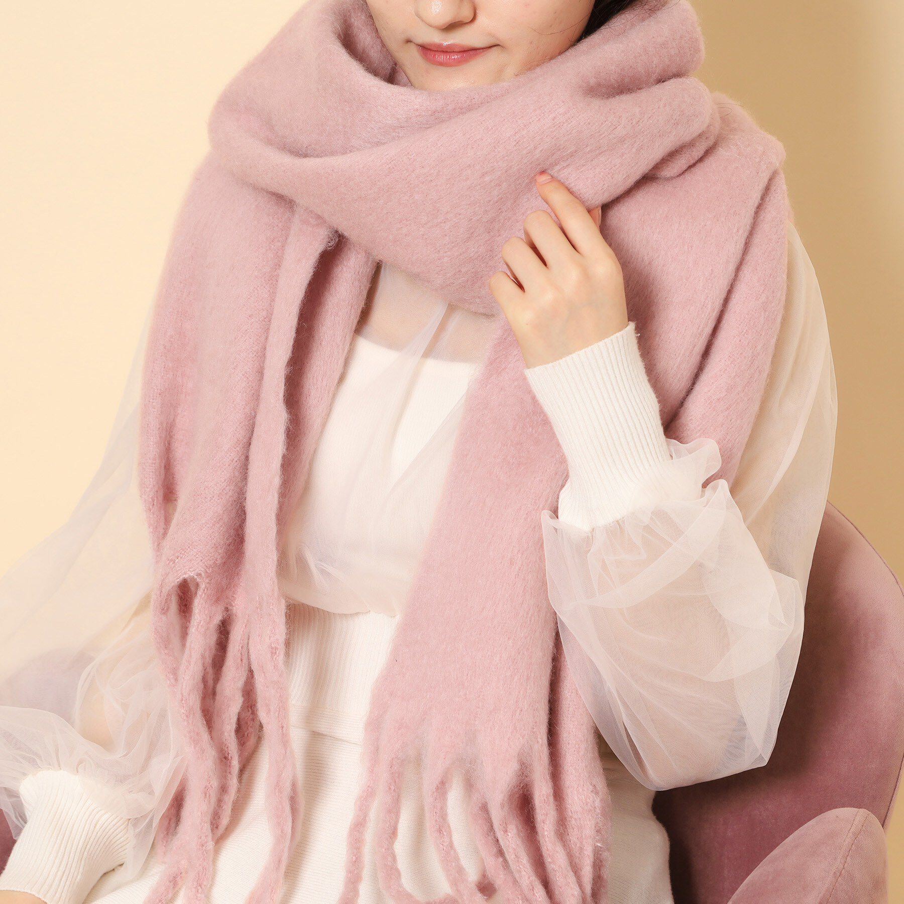 Ober Tashe「厚手起毛無地ストール」|ストール|