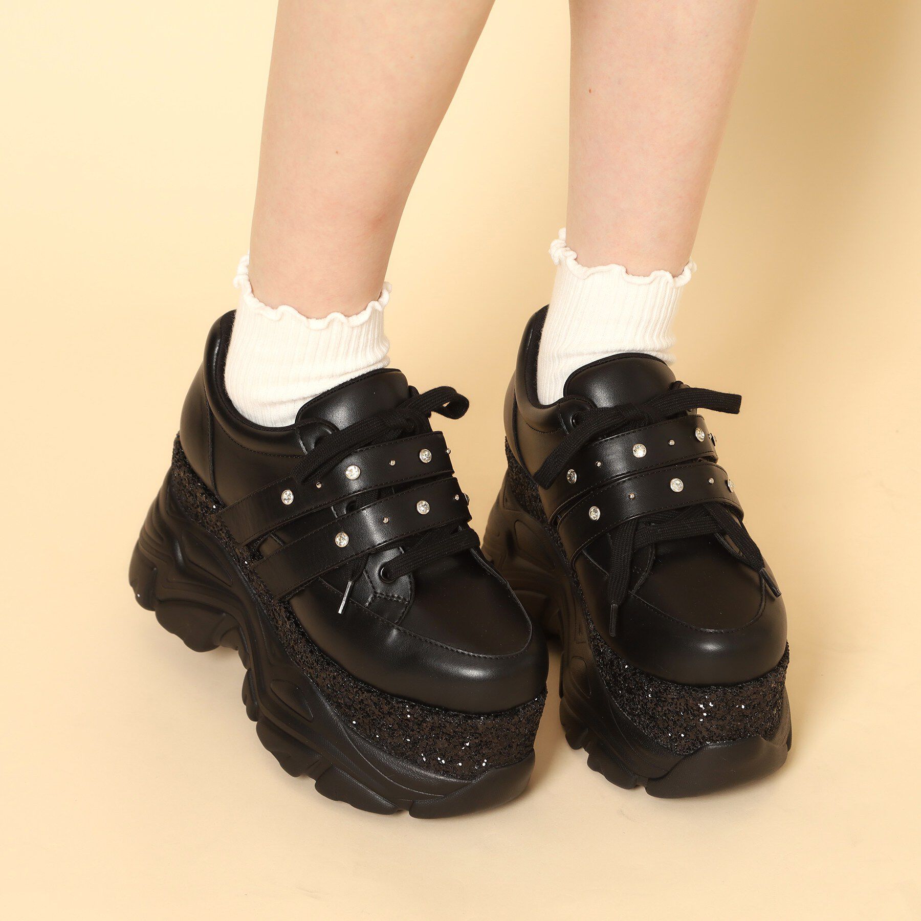 ESPERANZA「ラインストーンスタッズ厚底スニーカー」|スニーカー|