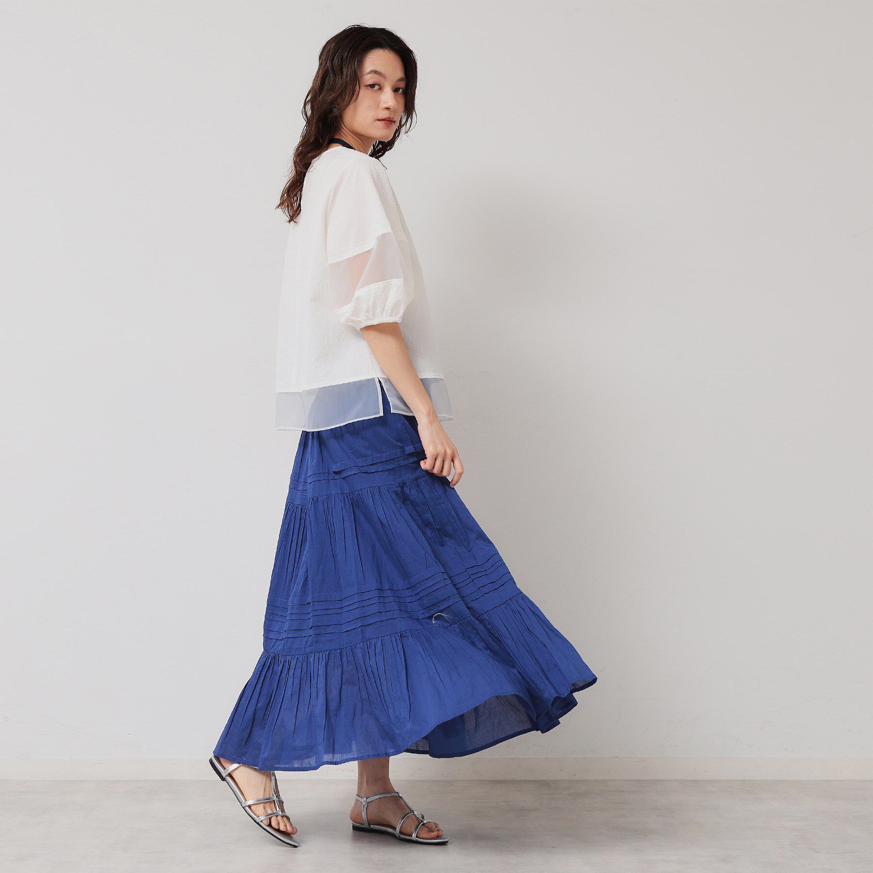 SunaUna「【軽い着心地／インド綿】ティアードロングスカート」|スカート|