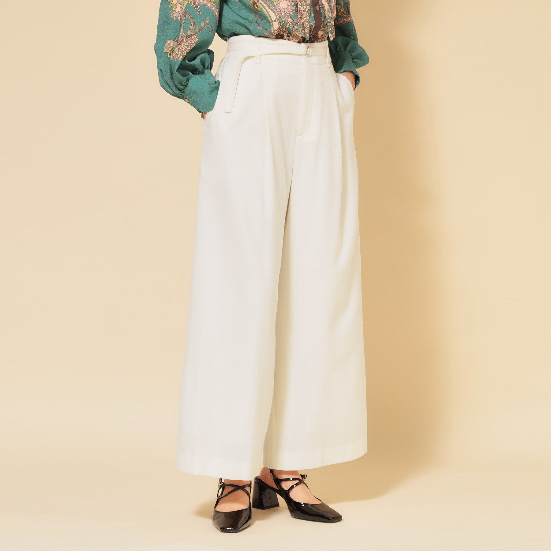 SunaUna「【COLLECTION LINE】ベルト付ガウチョパンツ」|その他|