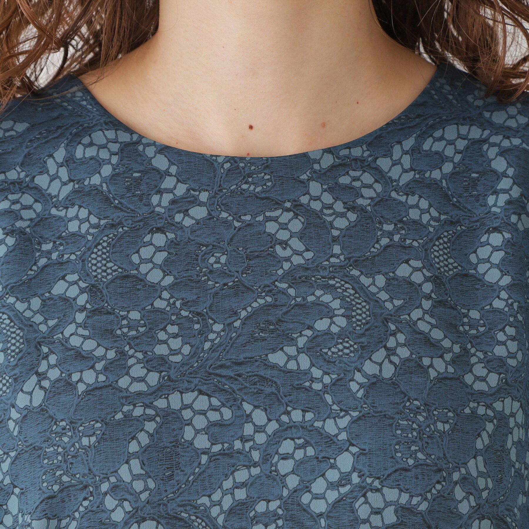 SunaUna「【co creation and yours／SS～L】レースプリントワンピース」|ワンピース|