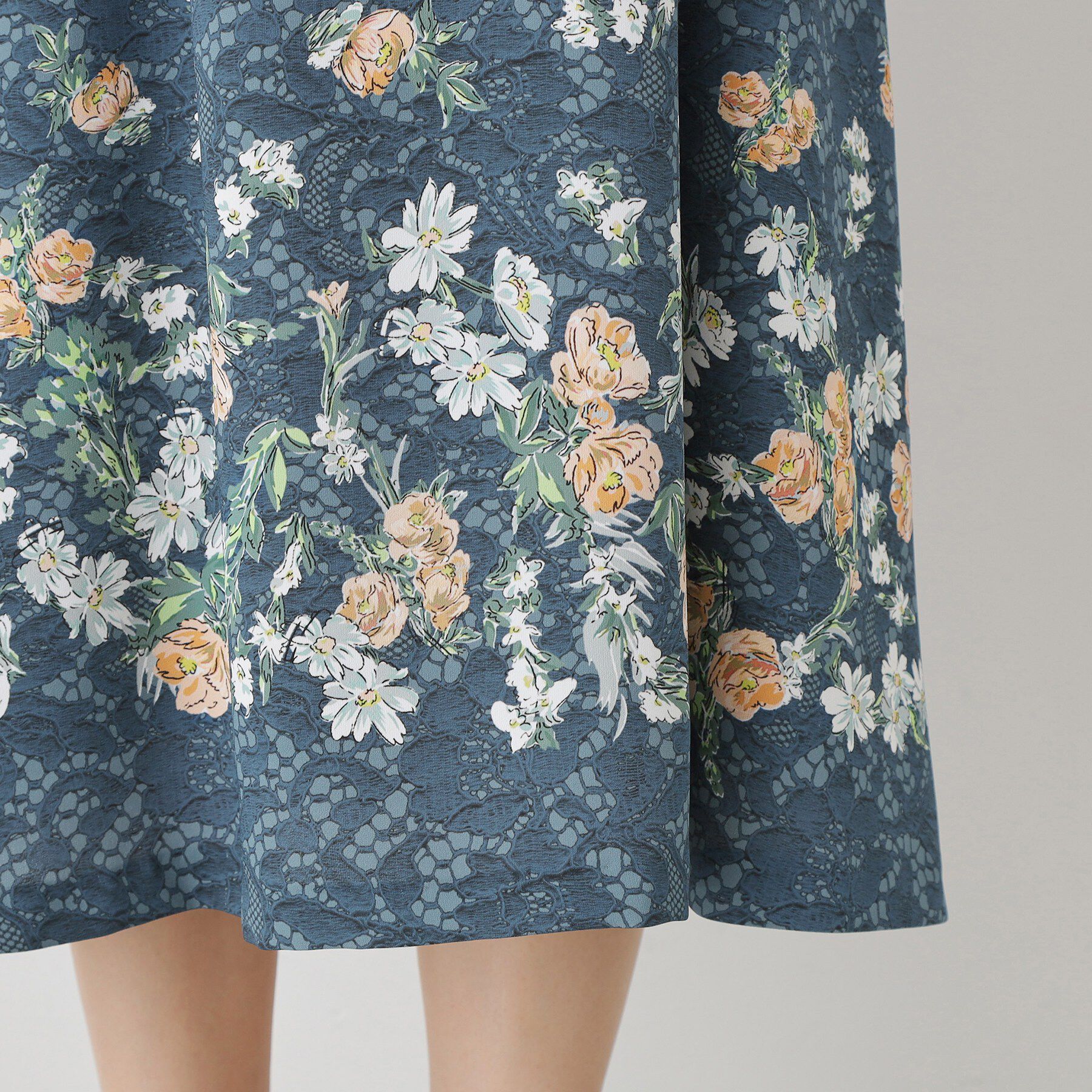 SunaUna「【co creation and yours／SS～L】レースプリントワンピース」|ワンピース|