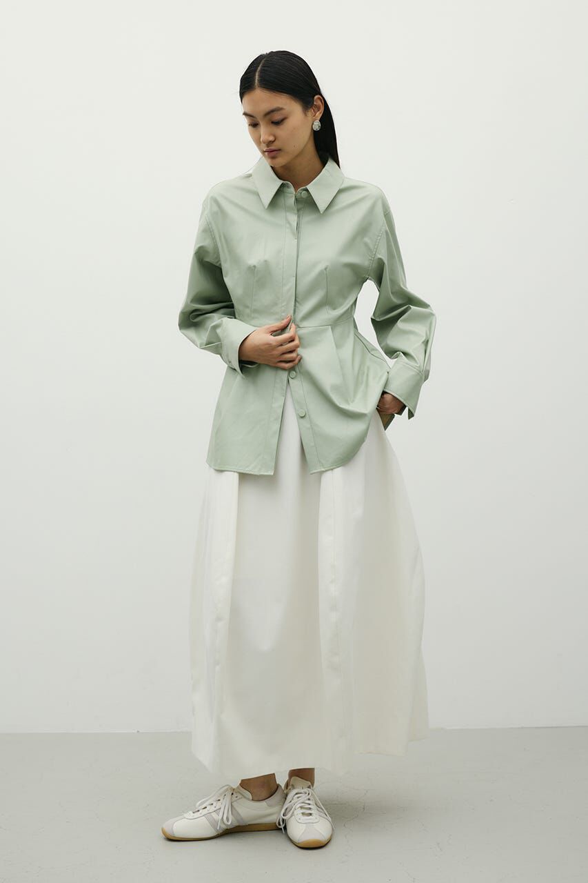 STYLEMIXER「フェイクレザータックシャツ」|シャツ・ブラウス|