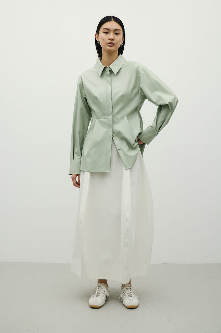 STYLEMIXER「フェイクレザータックシャツ」|シャツ・ブラウス|