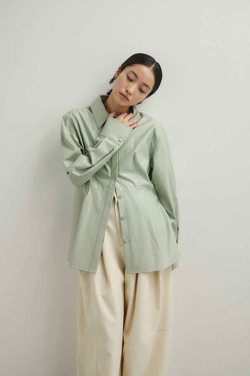 STYLEMIXER「フェイクレザータックシャツ」|シャツ・ブラウス|