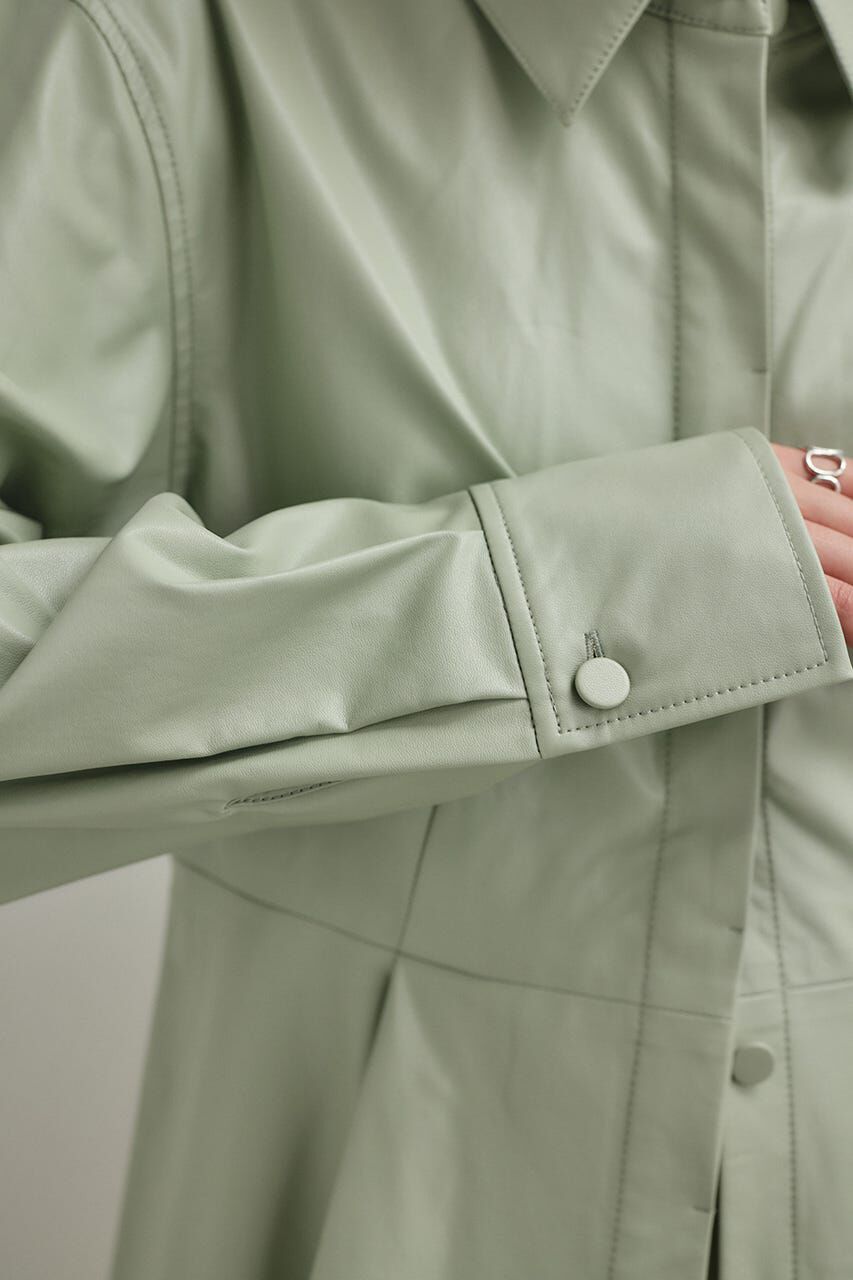 STYLEMIXER「フェイクレザータックシャツ」|シャツ・ブラウス|