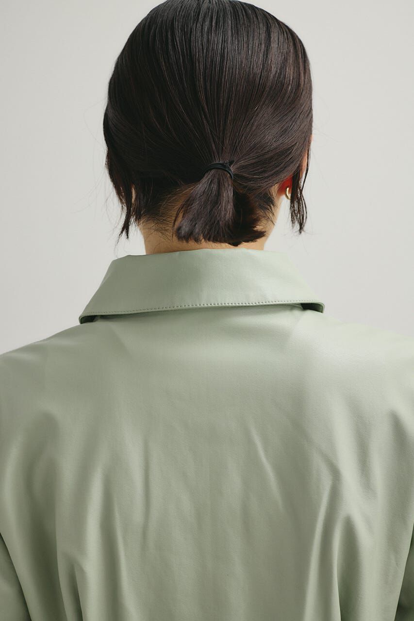 STYLEMIXER「フェイクレザータックシャツ」|シャツ・ブラウス|