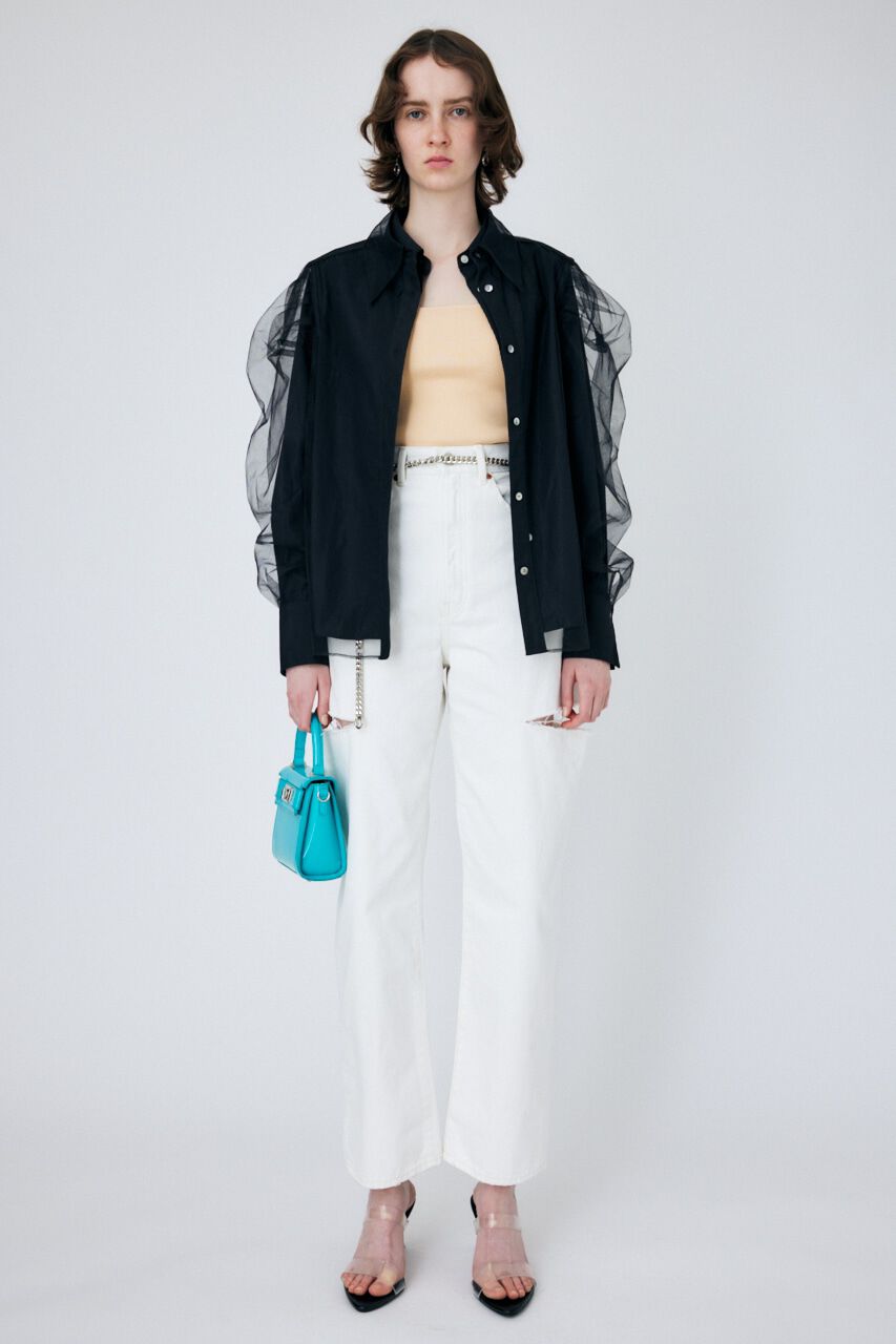 MOUSSY「THIGH SLIT WHT LOOSE STRAIGHT」|デニム|