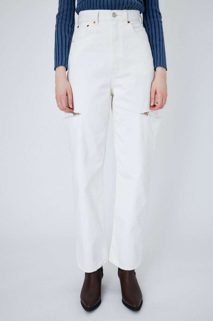 MOUSSY「THIGH SLIT WHT LOOSE STRAIGHT」|デニム|