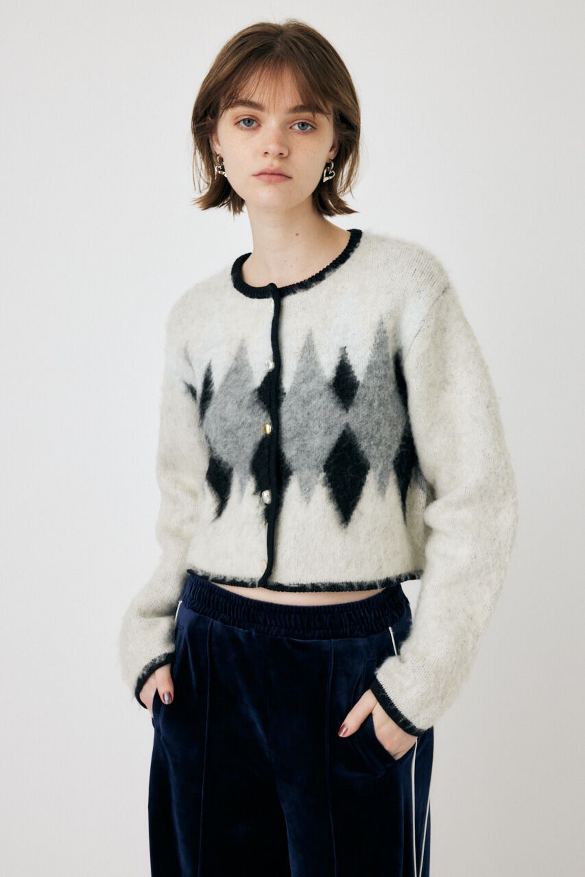 MOUSSY「ARGYLE SHAGGY カーディガン」|カーディガン|