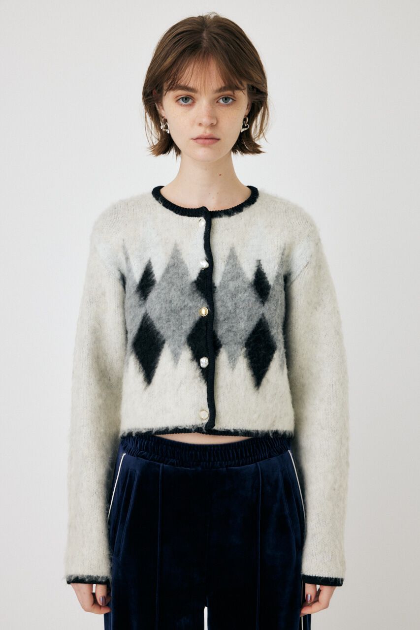 MOUSSY「ARGYLE SHAGGY カーディガン」|カーディガン|