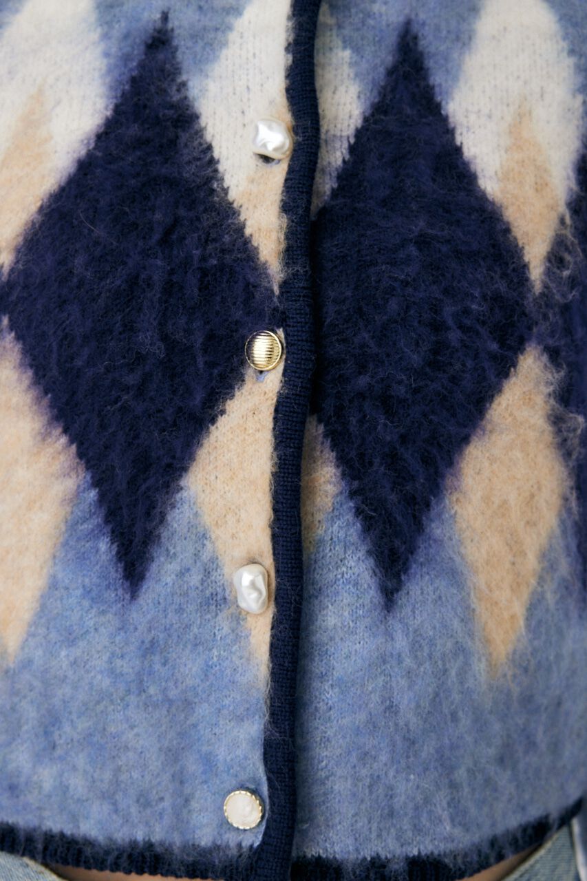 MOUSSY「ARGYLE SHAGGY カーディガン」|カーディガン|