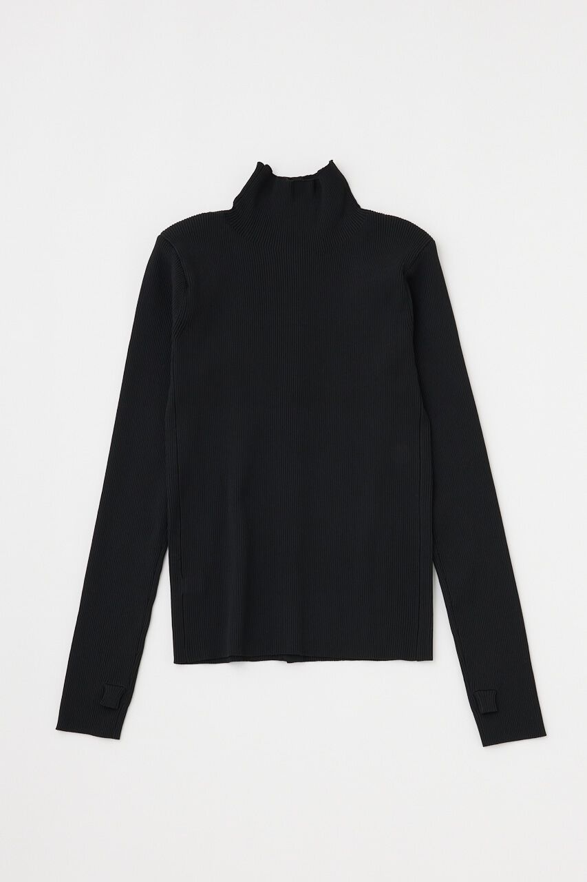 MOUSSY「タートルニット」|ニット・セーター|BLK