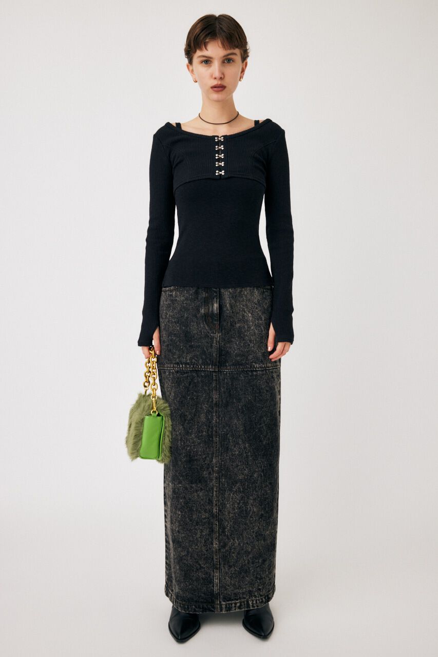 MOUSSY「HOOK & EYE BOLERO トップス」|Tシャツ・カットソー|BLK