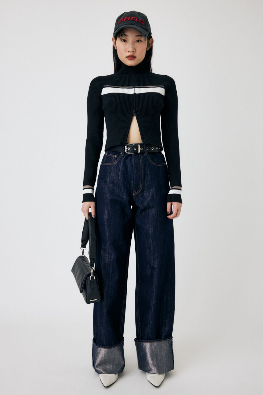 MOUSSY「GLITTER DENIM WIDE STRAIGHT」|デニム|One Wash1