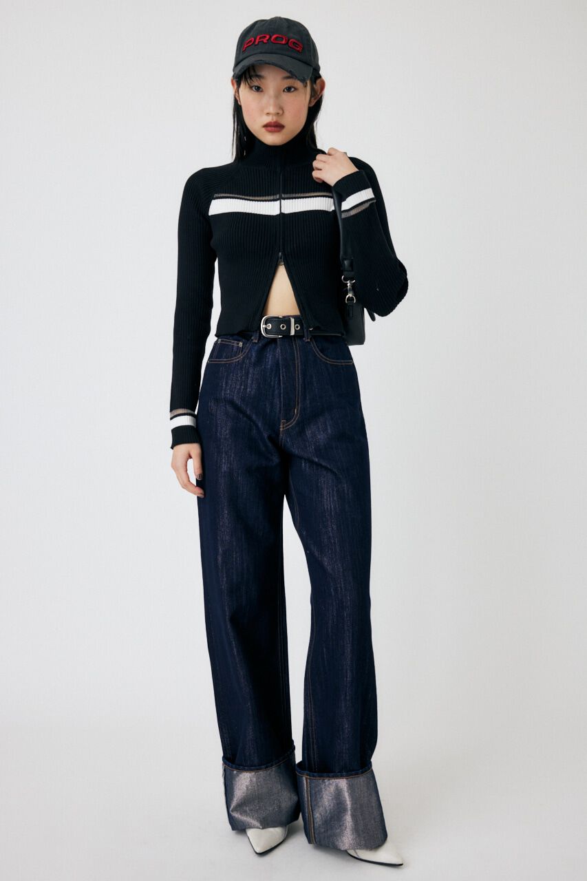 MOUSSY「GLITTER DENIM WIDE STRAIGHT」|デニム|