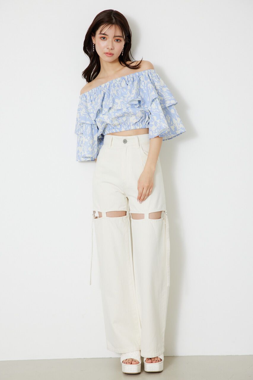 rienda「オフショルダークロップドTOP」|シャツ・ブラウス|