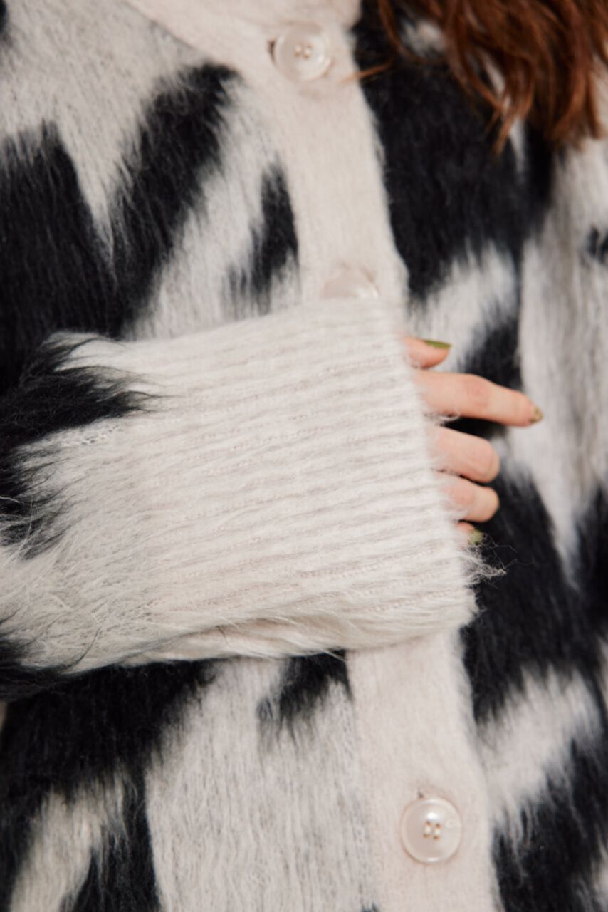 rienda「2WAYロングシャギーKnit CD」|カーディガン|