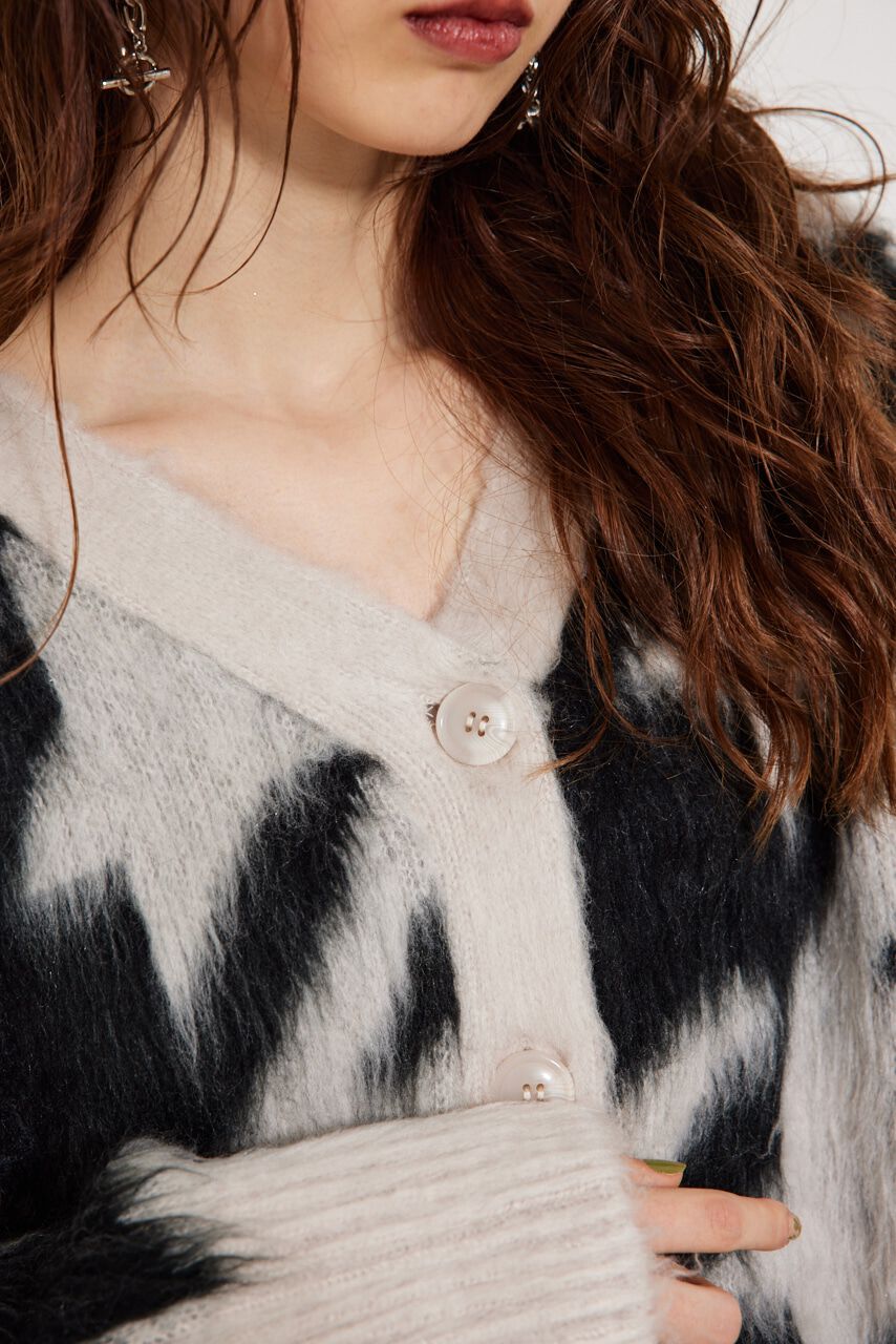 rienda「2WAYロングシャギーKnit CD」|カーディガン|