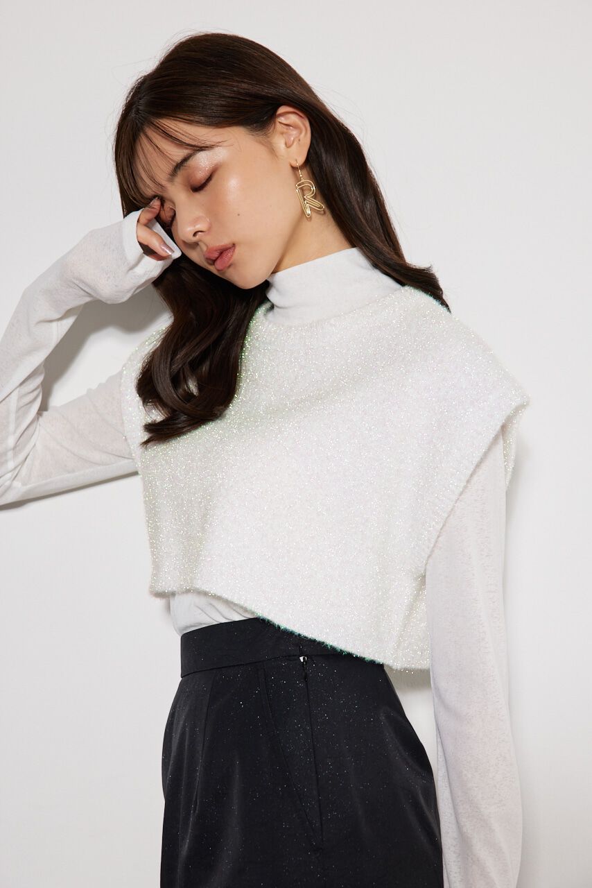 rienda「シャイニーベストSET Knit TOP」|ニット・セーター|